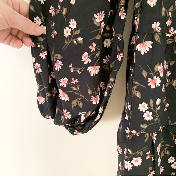 | wayf • floral ballon sleeve tiered babydoll dress • size small | - Picture 7 of 13